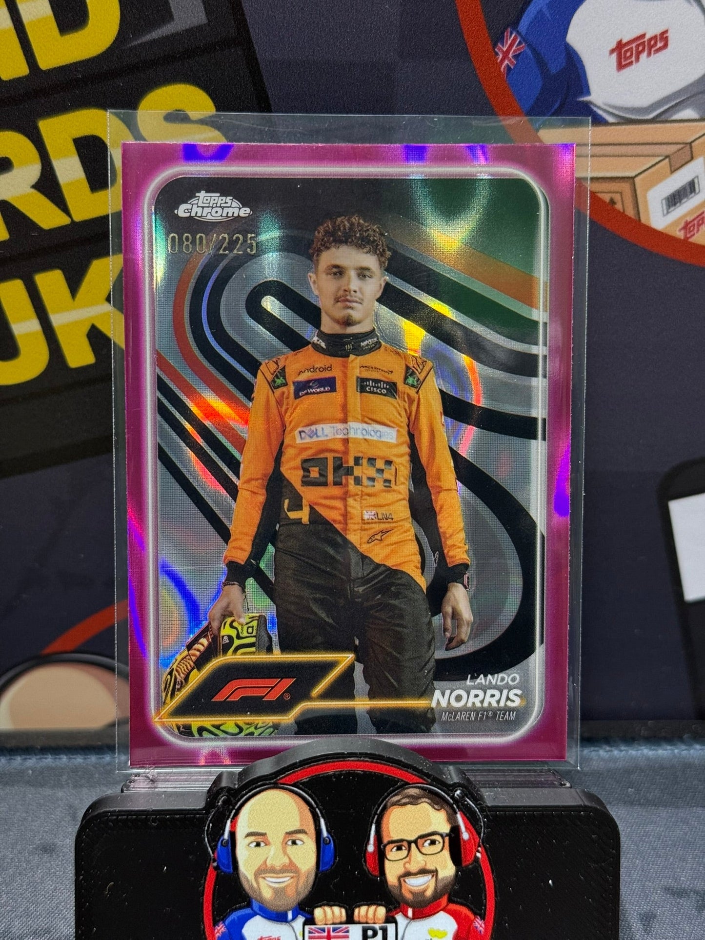 Lando Norris 80/225 Fuschia Lava Portrait #7 - Topps F1 Chrome 2024