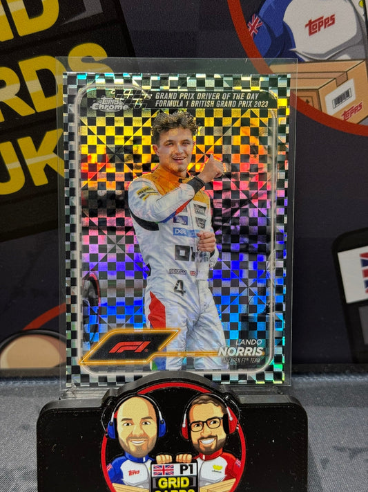 Lando Norris B&W Checker #168 - Topps F1 Chrome 2024