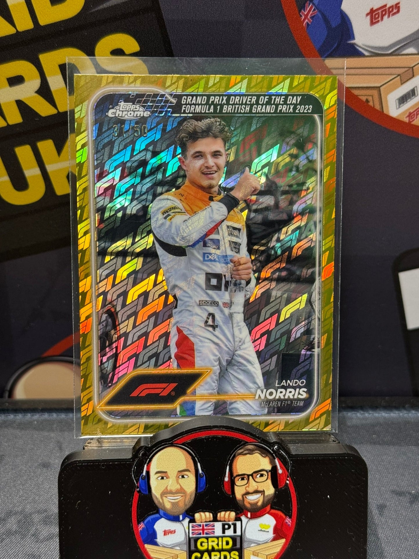 Lando Norris 31/50 Gold #168 - Topps F1 Logo Fractor 2024