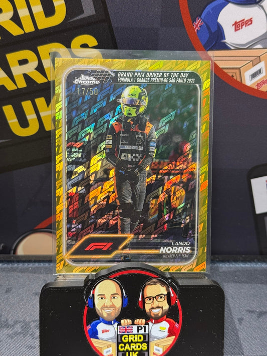 Lando Norris 17/50 Gold #178 - Topps F1 Logo Fractor 2024
