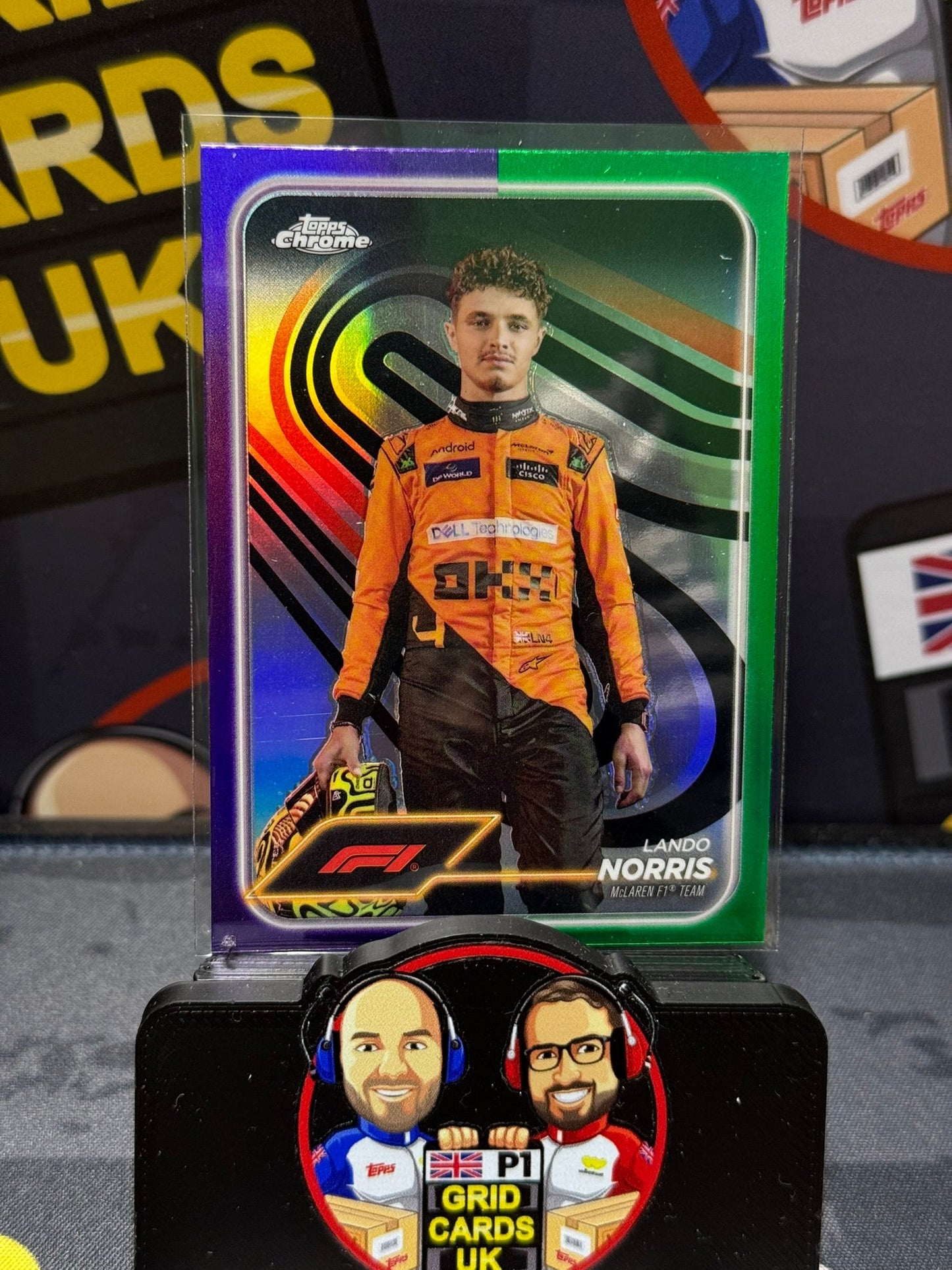 Lando Norris Purple/Green SP Portrait #7 - Topps F1 Chrome 2024