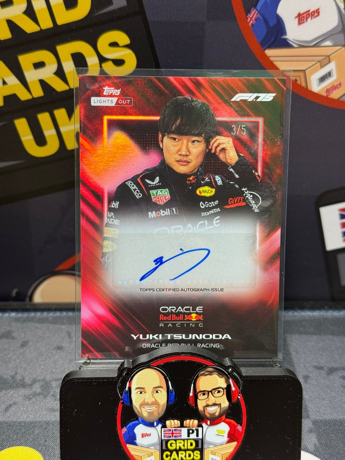 Yuki Tsunoda 3/5 Red AUTO - Topps F1 Lights Out 2025