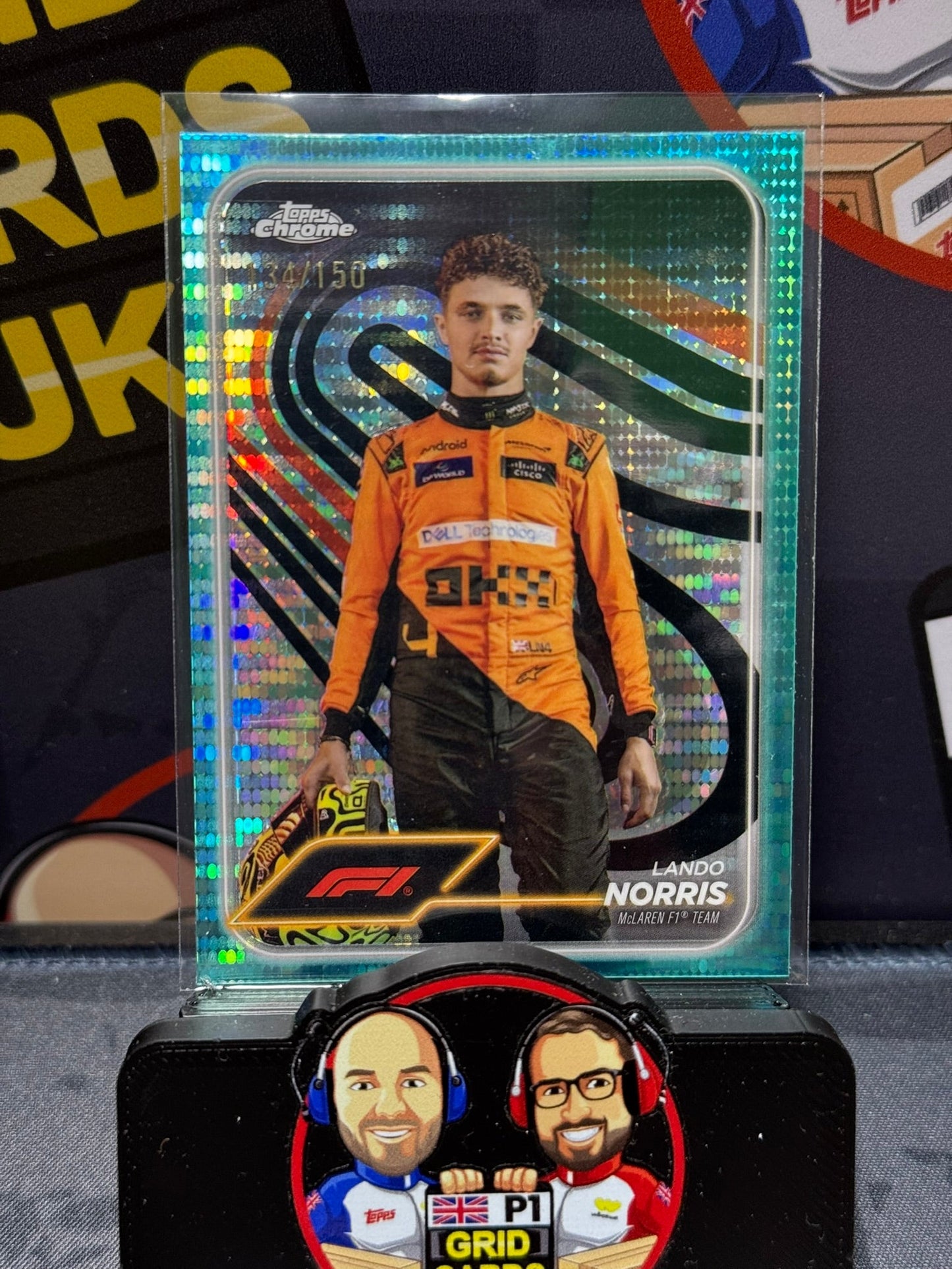 Lando Norris 134/150 Aqua Sonar Portrait #7 - Topps F1 Chrome 2024
