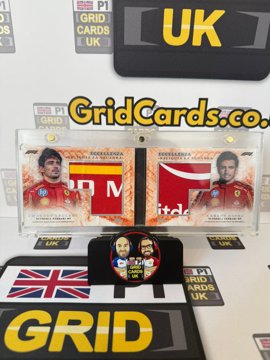 Charles Leclerc & Carlos Sainz Dual Ferrari Relic 5/5 - Topps F1 Eccellenza 2024