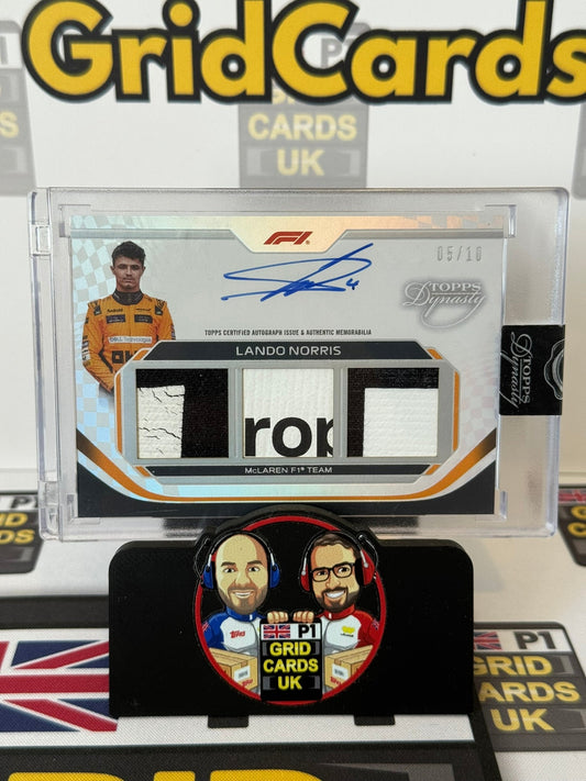 Lando Norris - Triple Relic Auto 5/10 - Topps F1 Dynasty 2024