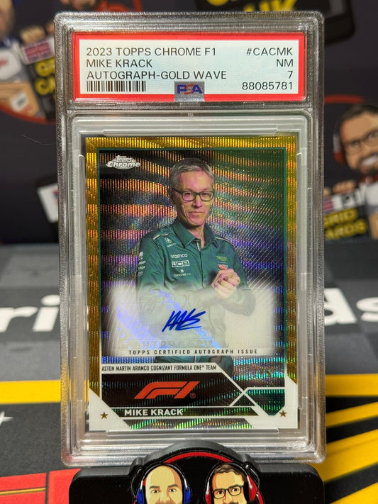 Mike Krack Auto 17/50 Gold Wave - PSA 7 #CACMK - 2023 F1 Chrome - Graded Slab Cert: 88085781