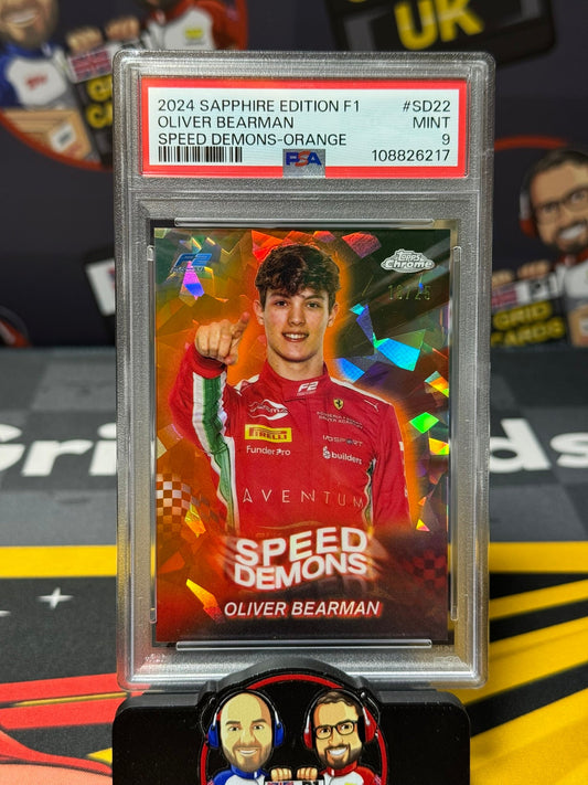 Oliver Bearman Speed Demons 13/25 Orange - PSA 9 #SD22 - 2024 F1 Sapphire - Graded Slab Cert: 108826217