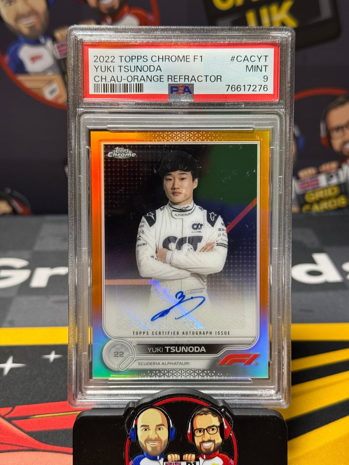 Yuki Tsunoda Auto 4/25 Orange - PSA 9 #CACYT - 2022 F1 Chrome - Graded Slab Cert: 76617276