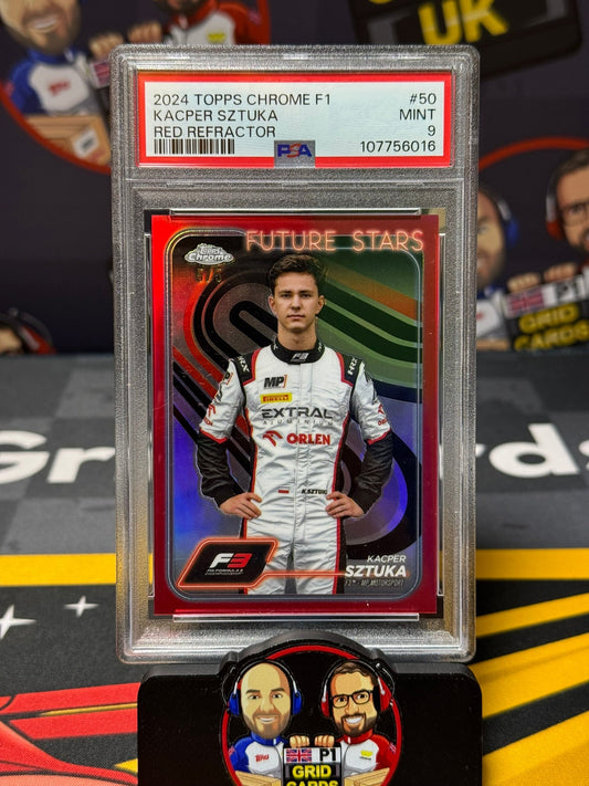 Kacper Sztuka 5/5 Red - PSA 9 #50 - 2024 F1 Chrome - Graded Slab Cert: 107756016