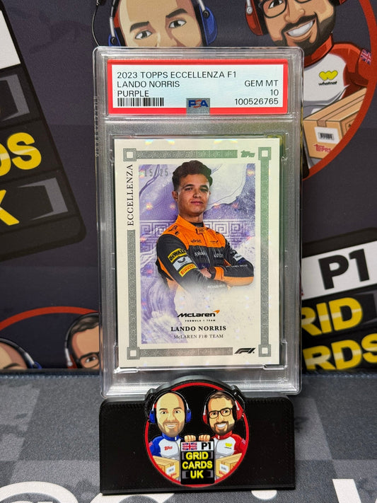 Lando Norris Portrait 15/25 Purple - PSA 10  - Topps F1 Eccellenza 2023 - Graded Slab Cert: 100526765