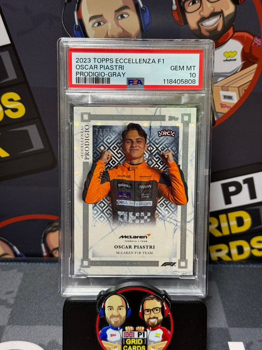 Oscar Piastri RC Rookie 73/75 Grey - PSA 10  - Topps F1 Eccellenza 2023 - Graded Slab Cert: 118405808