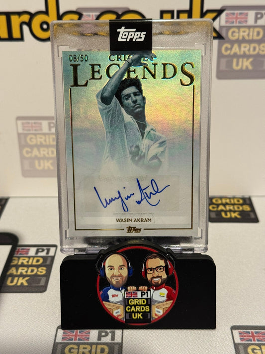 Wasim Akram Auto 08/50 Blue - Topps Cricket Legends 2025