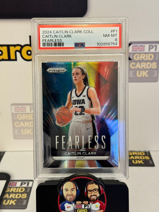 Caitlin Clark Fearless PSA 8 - Panini 2024 Exclusive Basketball Collection
